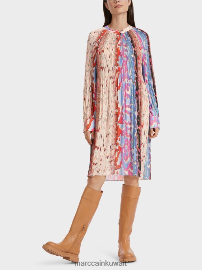 Marc Cain فستان بكسرات "إعادة التفكير معًا". LVN0D621 ملابس سماء الصيف المظلمة