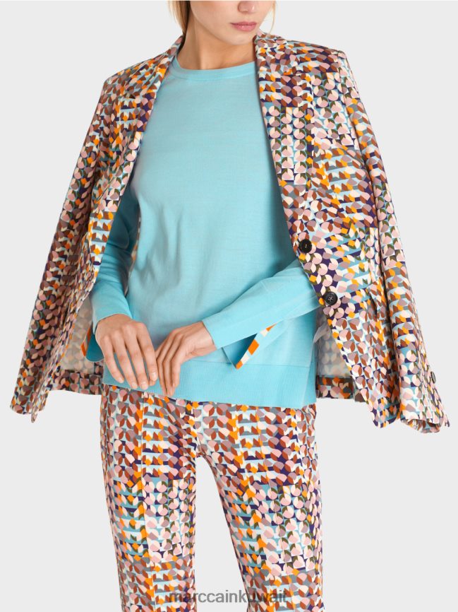 Marc Cain سترة من جيرسيه سكوبا الناعم LVN0D6210 ملابس ملكي الأرجواني