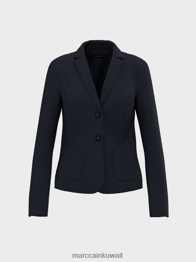 Marc Cain سترة مع جيوب التصحيح LVN0D6211 ملابس منتصف الليل الأزرق