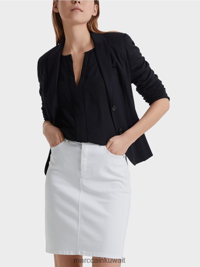 Marc Cain سترة خفيفة من الجيرسيه الناعم LVN0D6213 ملابس منتصف الليل الأزرق