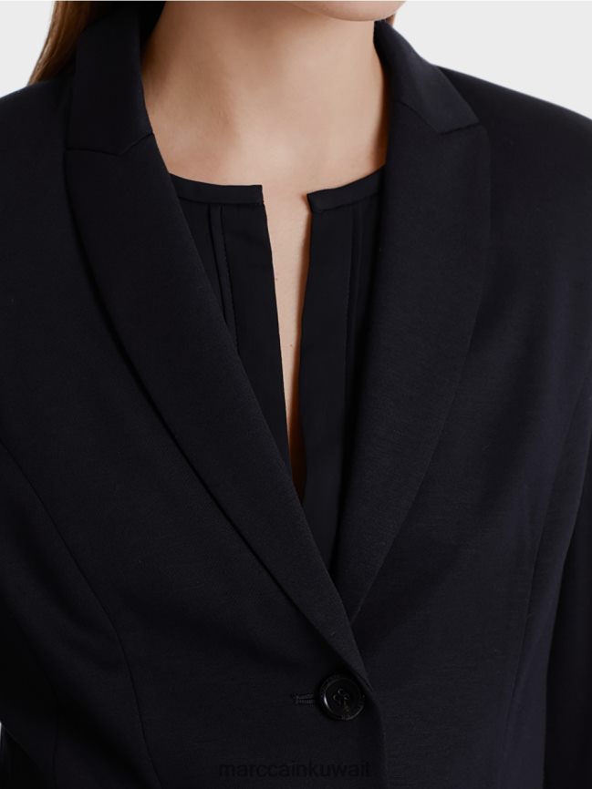 Marc Cain سترة خفيفة من الجيرسيه الناعم LVN0D6213 ملابس منتصف الليل الأزرق