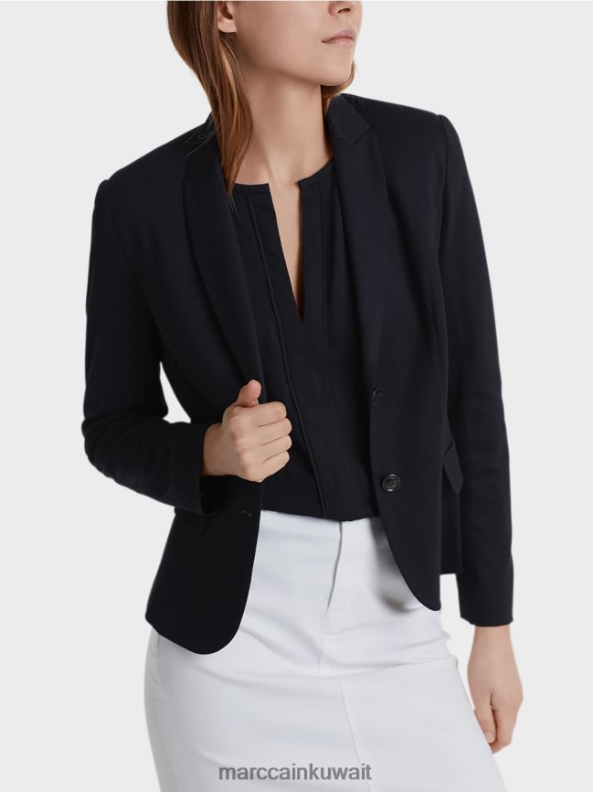 Marc Cain سترة خفيفة من الجيرسيه الناعم LVN0D6213 ملابس منتصف الليل الأزرق