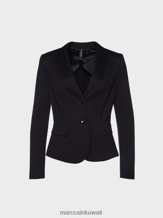 Marc Cain سترة خفيفة من الجيرسيه الناعم LVN0D6213 ملابس منتصف الليل الأزرق