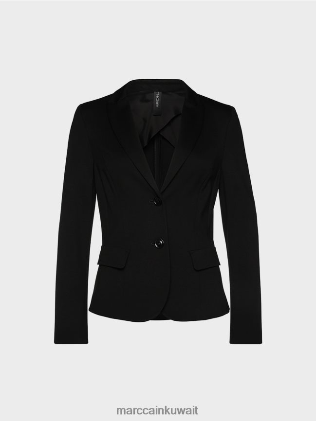 Marc Cain سترة خفيفة من الجيرسيه الناعم LVN0D6214 ملابس أسود