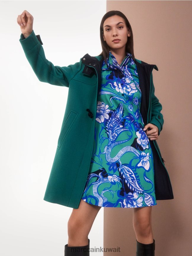 Marc Cain معطف من الصوف مع السحابات تبديل LVN0D6218 ملابس شجرة الكينا