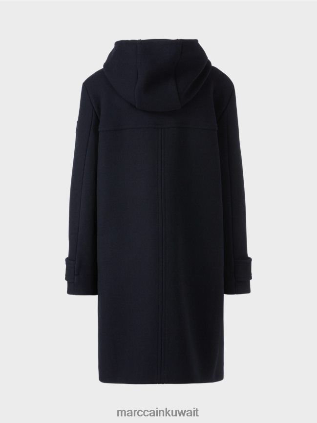 Marc Cain معطف من الصوف مع السحابات تبديل LVN0D6222 ملابس منتصف الليل الأزرق