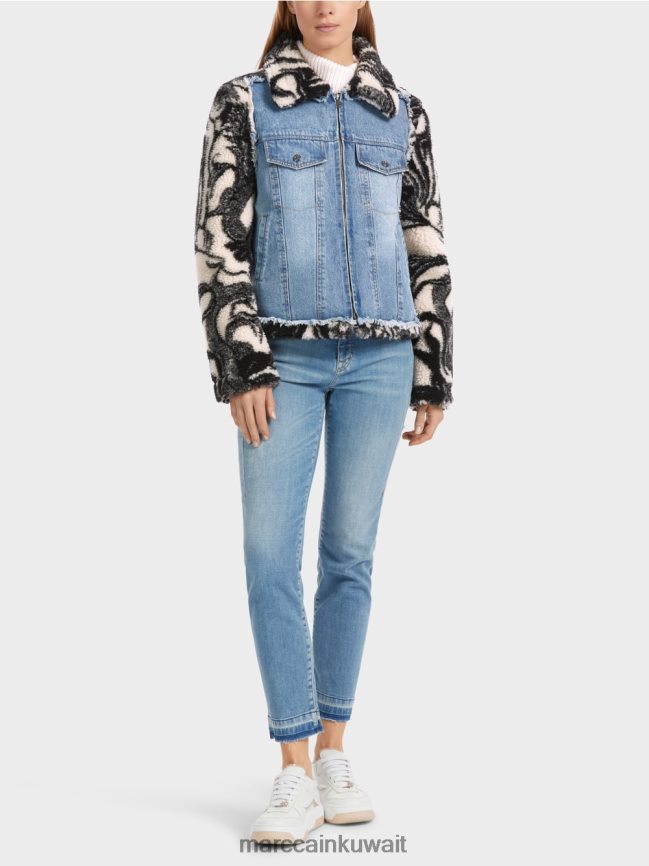 Marc Cain سترة قطيفة مطبوعة للأماكن الخارجية LVN0D6224 ملابس اللوز زهر