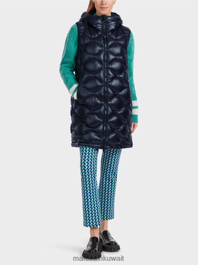 Marc Cain صدرية مبطنة طويلة "إعادة التفكير معًا". LVN0D6225 ملابس منتصف الليل الأزرق