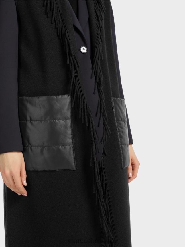 Marc Cain صدرية طويلة مع هامش LVN0D6226 ملابس أسود