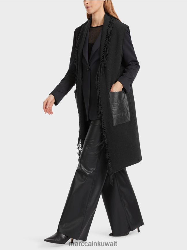 Marc Cain صدرية طويلة مع هامش LVN0D6226 ملابس أسود