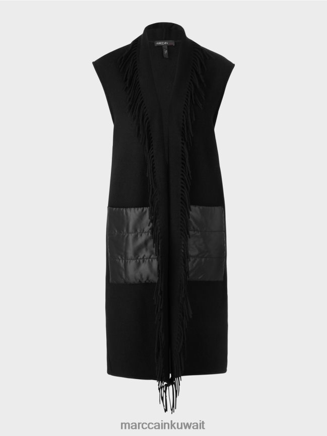 Marc Cain صدرية طويلة مع هامش LVN0D6226 ملابس أسود