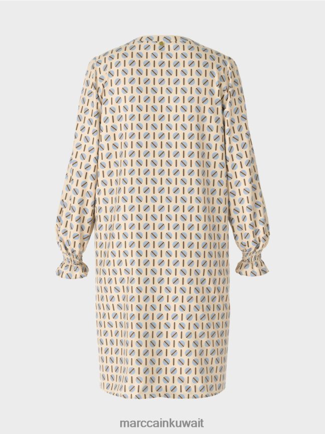 Marc Cain فستان بطبعة نقاط LVN0D622 ملابس كريم غامق