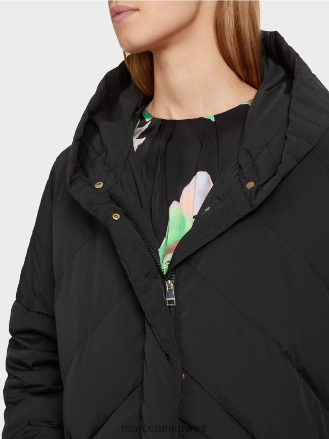 Marc Cain معطف مبطن مع حشوة أسفل LVN0D6230 ملابس أسود