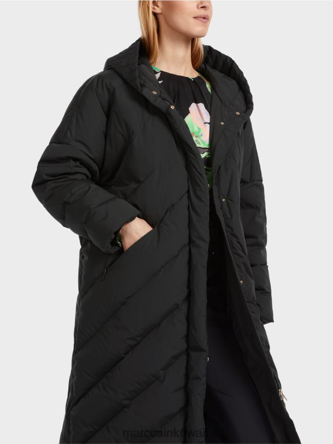 Marc Cain معطف مبطن مع حشوة أسفل LVN0D6230 ملابس أسود