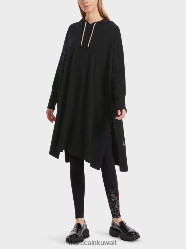 Marc Cain هوديي "إعادة التفكير معًا". LVN0D6241 ملابس أسود
