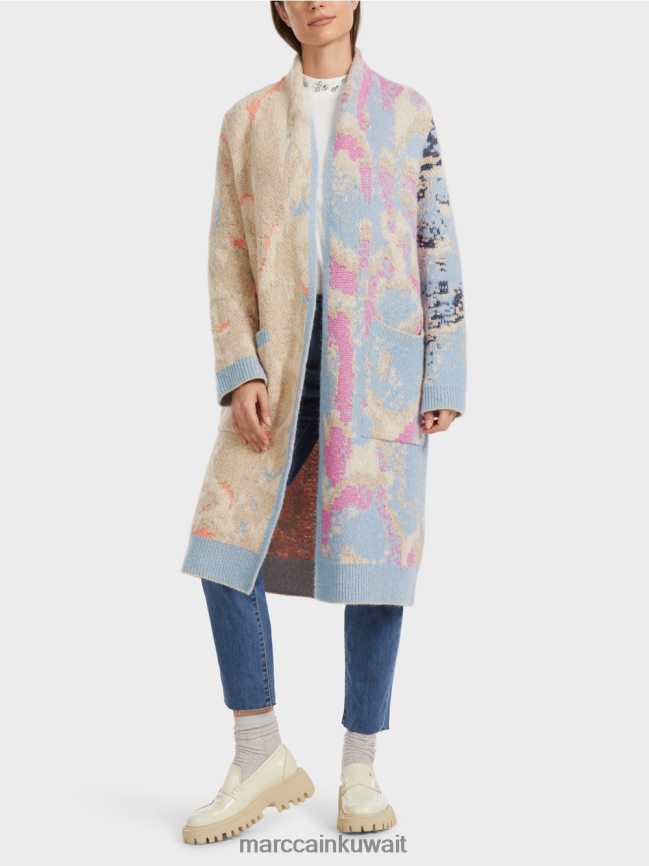 Marc Cain معطف محبوك في ألمانيا LVN0D6246 ملابس سماء الصيف المظلمة