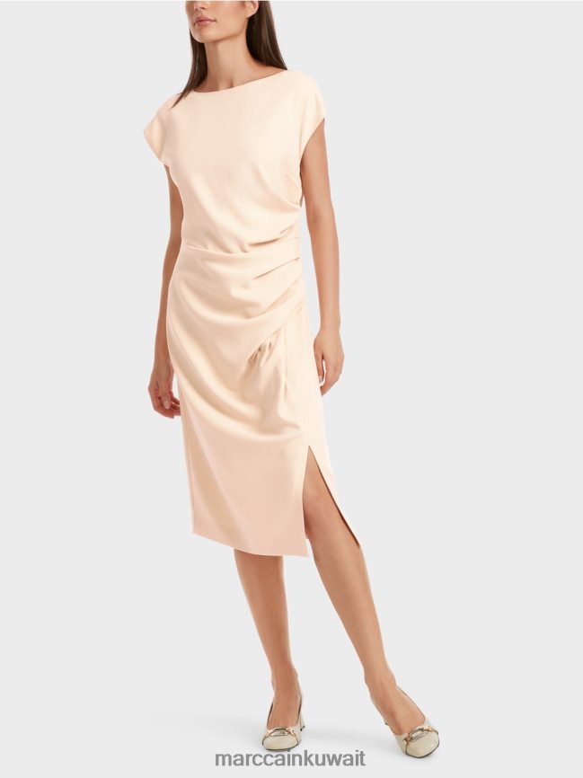 Marc Cain فستان بتصميم ملفوف LVN0D625 ملابس كريم غامق