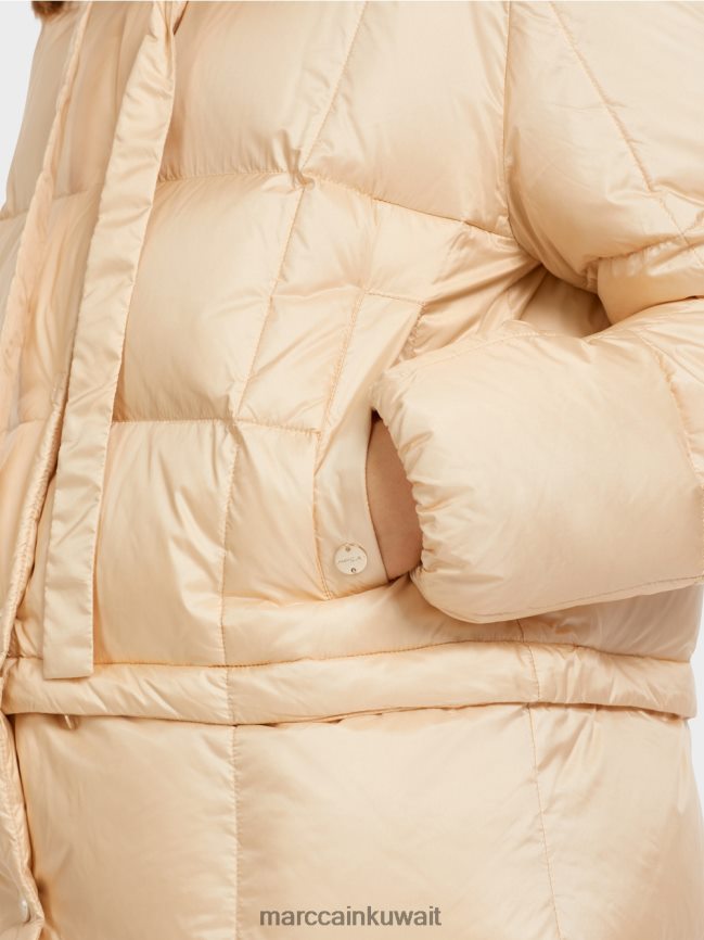 Marc Cain معطف طويل مبطن LVN0D6251 ملابس كريم غامق