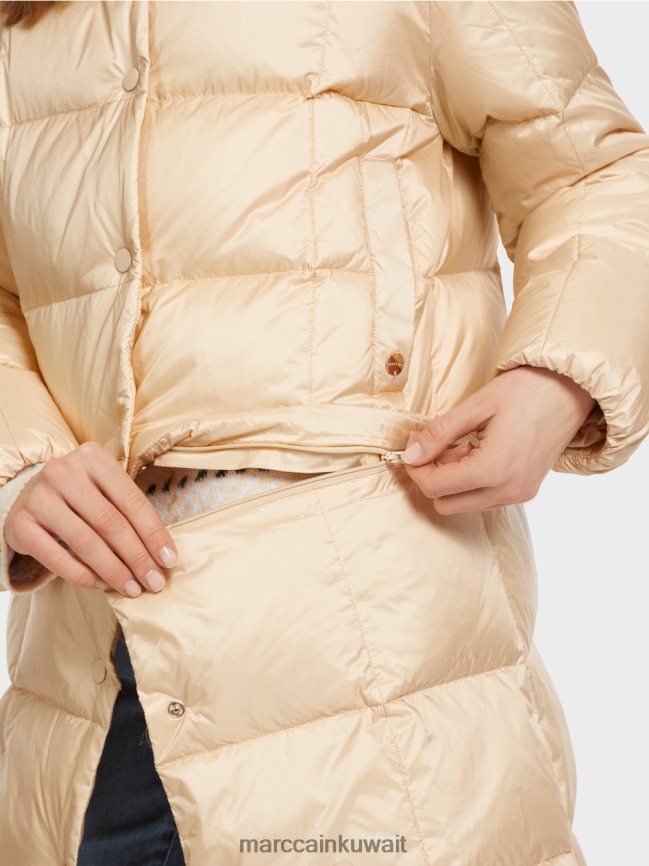 Marc Cain معطف طويل مبطن LVN0D6251 ملابس كريم غامق