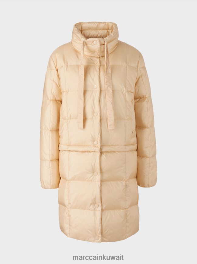 Marc Cain معطف طويل مبطن LVN0D6251 ملابس كريم غامق