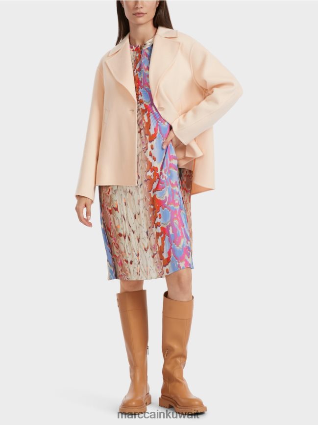 Marc Cain سترة من الصوف في الهواء الطلق LVN0D6253 ملابس كريم غامق