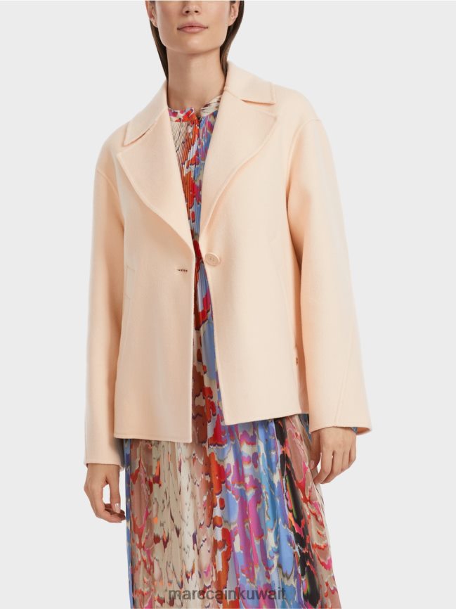 Marc Cain سترة من الصوف في الهواء الطلق LVN0D6253 ملابس كريم غامق