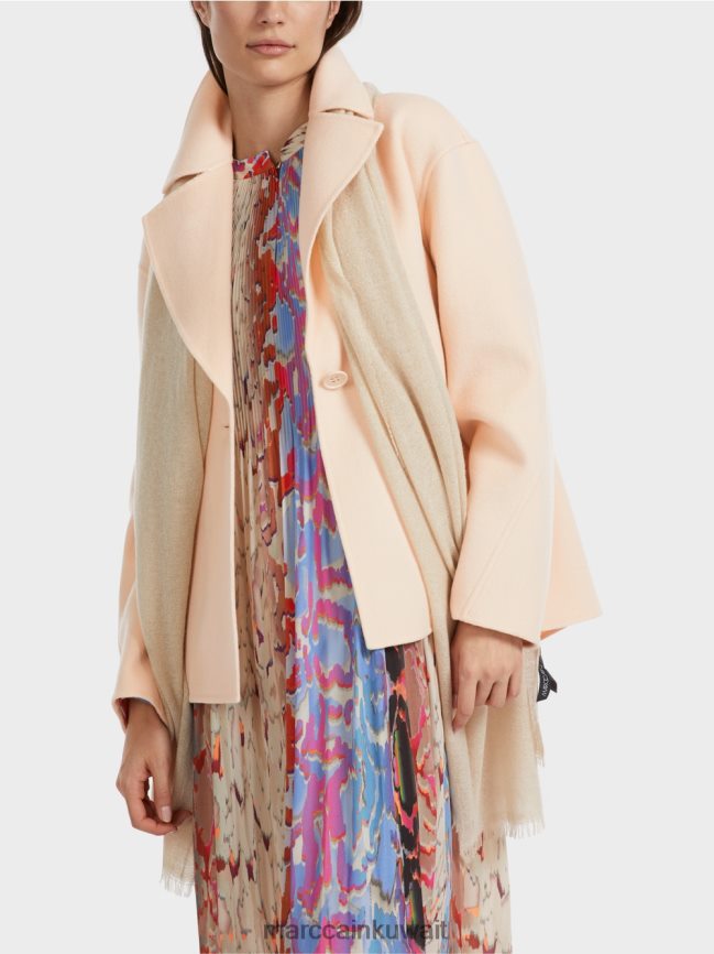 Marc Cain سترة من الصوف في الهواء الطلق LVN0D6253 ملابس كريم غامق