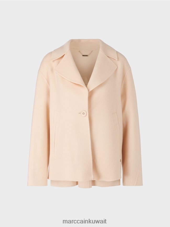 Marc Cain سترة من الصوف في الهواء الطلق LVN0D6253 ملابس كريم غامق