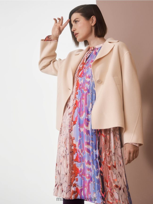 Marc Cain سترة من الصوف في الهواء الطلق LVN0D6253 ملابس كريم غامق