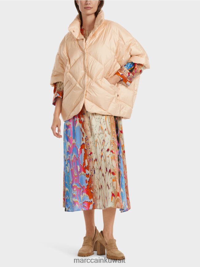 Marc Cain معطف على شكل صدرية على شكل بيضة LVN0D6255 ملابس كريم غامق