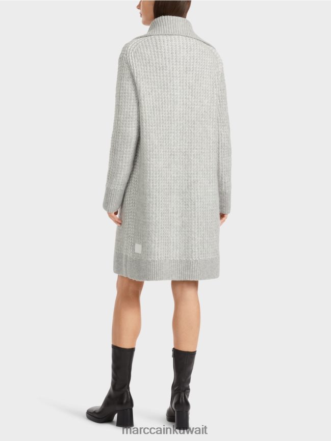 Marc Cain معطف محبوك محبوك في ألمانيا LVN0D6256 ملابس الرمادي الفضي
