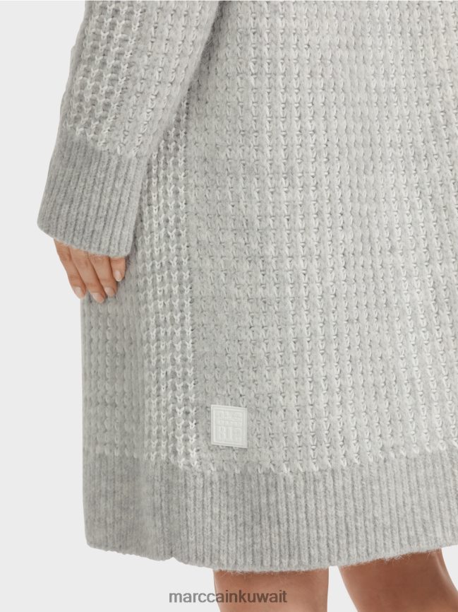 Marc Cain معطف محبوك محبوك في ألمانيا LVN0D6256 ملابس الرمادي الفضي