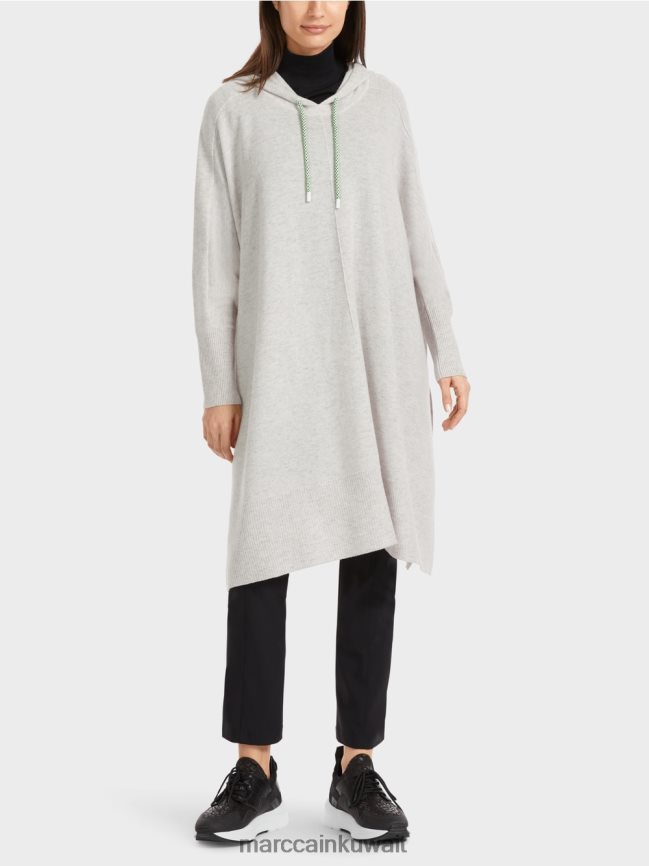 Marc Cain هوديي "إعادة التفكير معًا". LVN0D6259 ملابس الرمادي الفضي