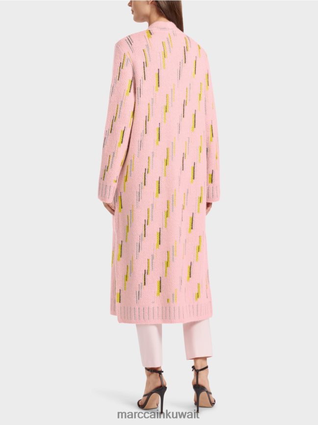 Marc Cain معطف من الصوف محبوك في ألمانيا LVN0D6264 ملابس مسحوق وردي ناعم