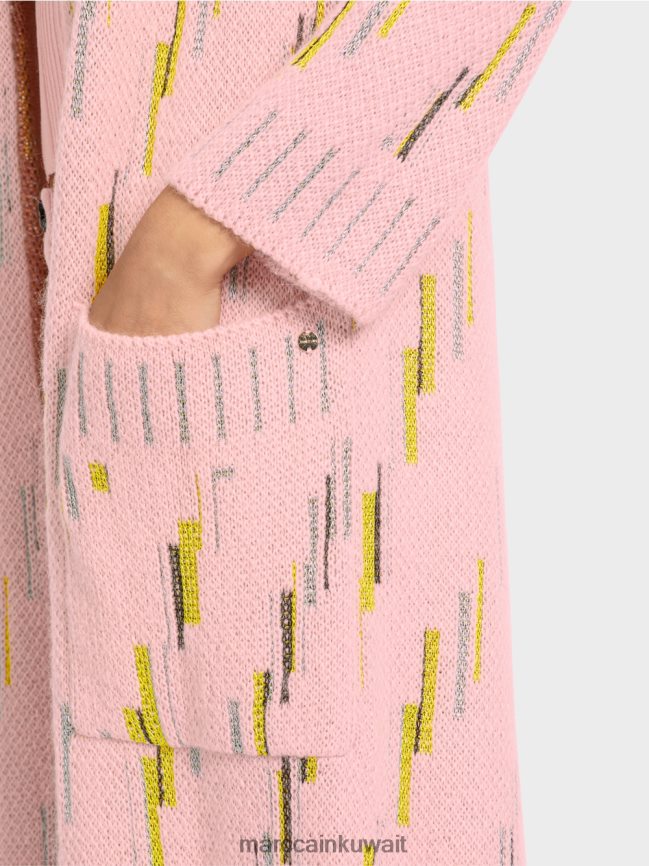 Marc Cain معطف من الصوف محبوك في ألمانيا LVN0D6264 ملابس مسحوق وردي ناعم