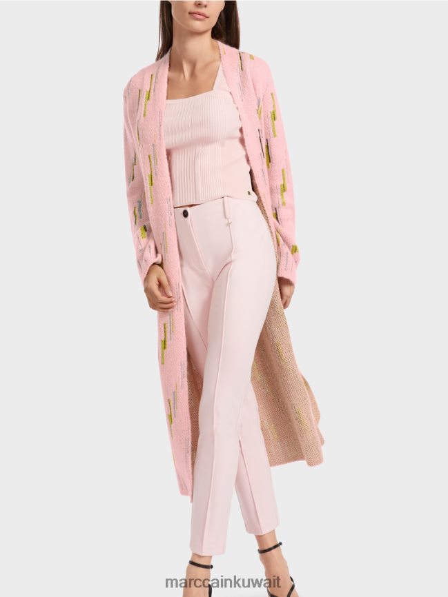 Marc Cain معطف من الصوف محبوك في ألمانيا LVN0D6264 ملابس مسحوق وردي ناعم