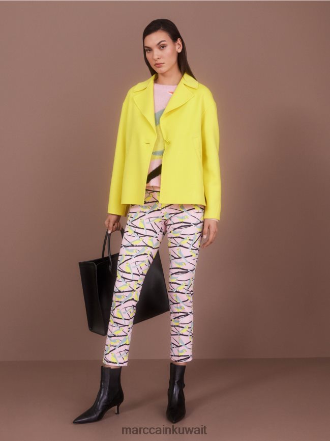 Marc Cain سترة من الصوف في الهواء الطلق LVN0D6266 ملابس ليمون ناعم