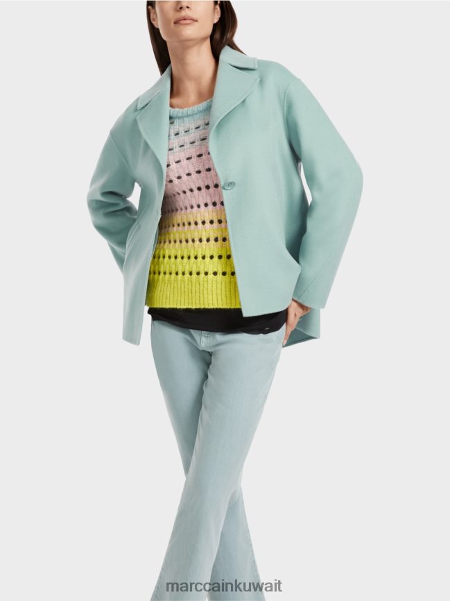 Marc Cain سترة من الصوف في الهواء الطلق LVN0D6267 ملابس السماء الزرقاء الداكنة