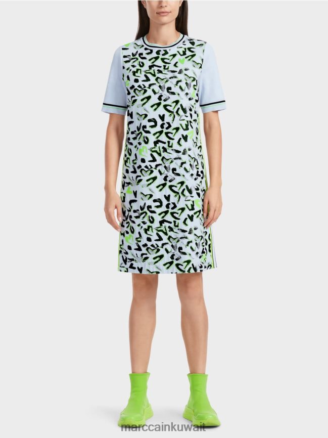 Marc Cain فستان تي شيرت "محبوك في ألمانيا LVN0D627 ملابس مسحوق ناعم أزرق