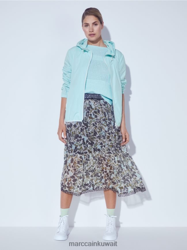 Marc Cain سترة خفيفة الوزن بغطاء للرأس في الهواء الطلق LVN0D6279 ملابس كوة ناعمة