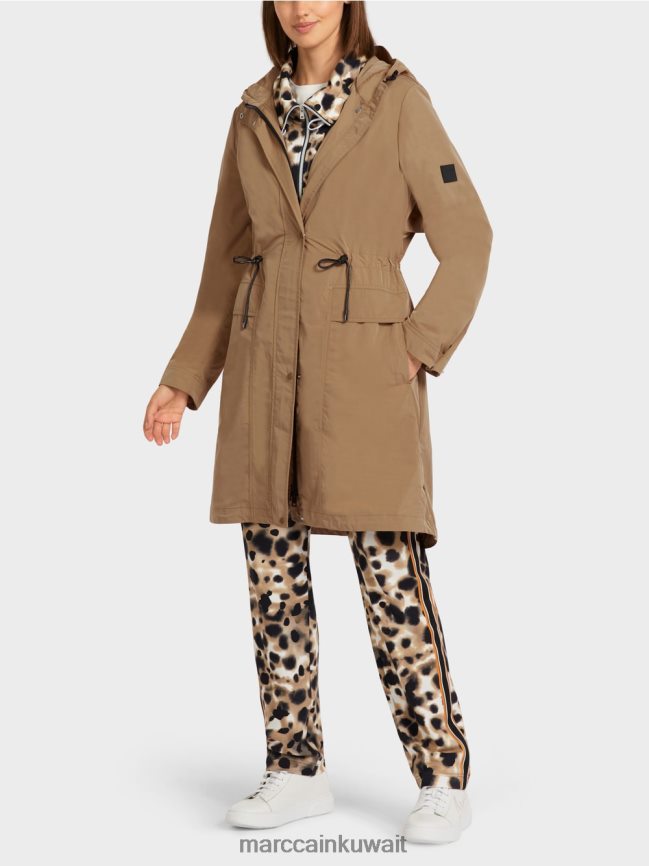 Marc Cain معطف مقنع LVN0D6281 ملابس قهوة خفيفة