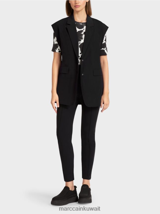 Marc Cain صدرية مع طية صدر السترة والرباط LVN0D6282 ملابس أسود