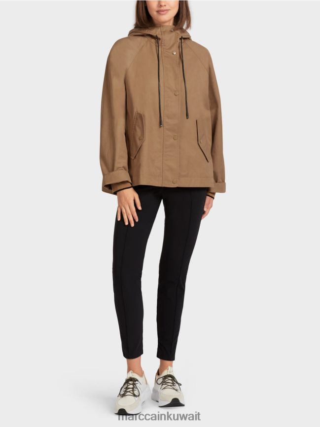 Marc Cain سترة خارجية كاجوال مع طباعة LVN0D6283 ملابس قهوة خفيفة