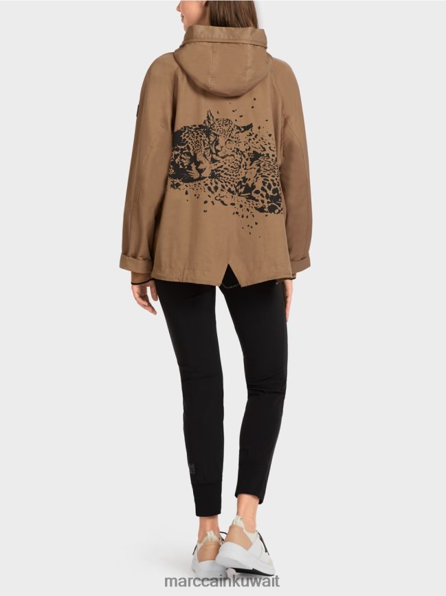 Marc Cain سترة خارجية كاجوال مع طباعة LVN0D6283 ملابس قهوة خفيفة
