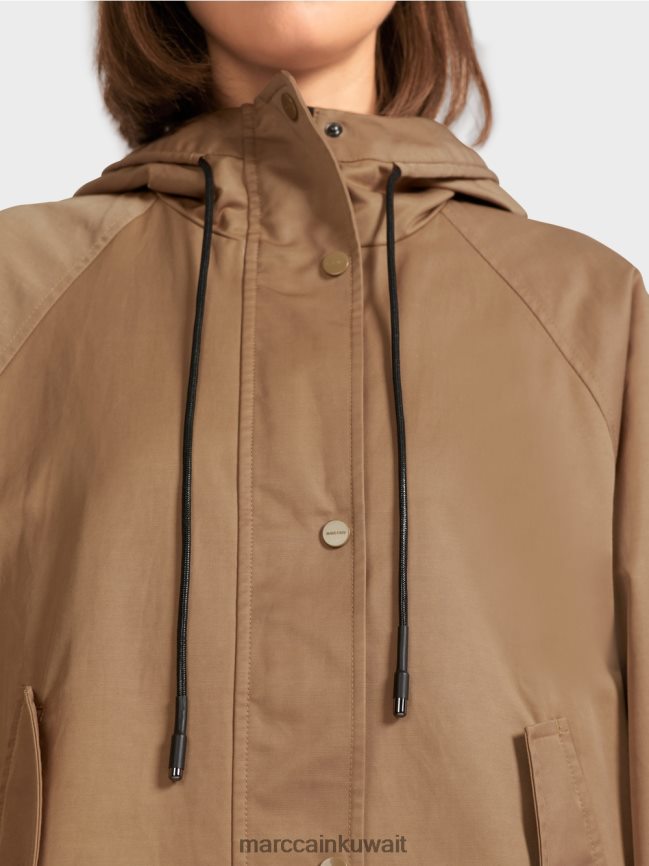 Marc Cain سترة خارجية كاجوال مع طباعة LVN0D6283 ملابس قهوة خفيفة