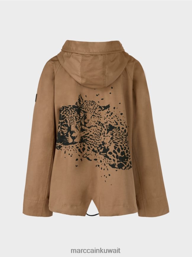 Marc Cain سترة خارجية كاجوال مع طباعة LVN0D6283 ملابس قهوة خفيفة