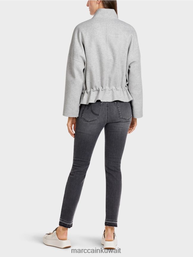 Marc Cain سترة خارجية من الصوف LVN0D6285 ملابس الرمادي الفضي