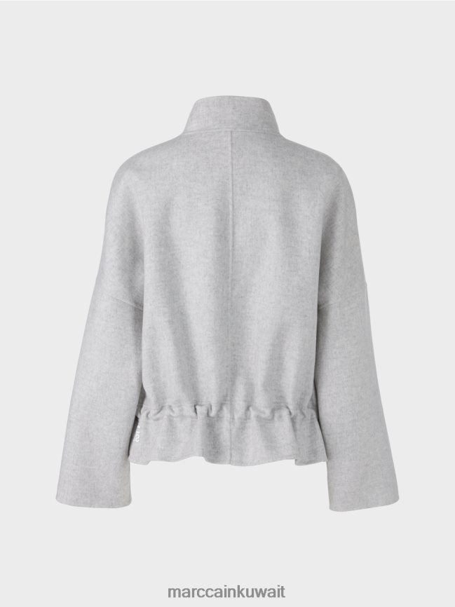Marc Cain سترة خارجية من الصوف LVN0D6285 ملابس الرمادي الفضي