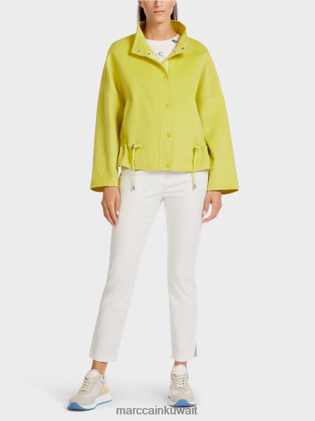 Marc Cain سترة خارجية من الصوف LVN0D6289 ملابس الكبريت الأخضر