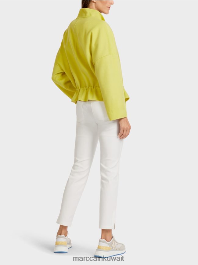 Marc Cain سترة خارجية من الصوف LVN0D6289 ملابس الكبريت الأخضر